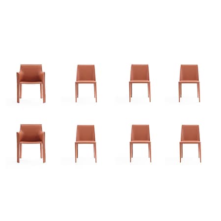 Manhattan Comfort Paris 8-Piece Dining Chairs in Clay, PK8 6-DC3432-CY
